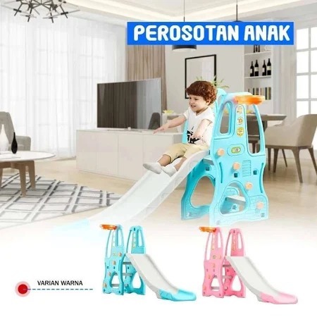 Perosotan Anak Dengan Ring Basket Slide Indoor Playground