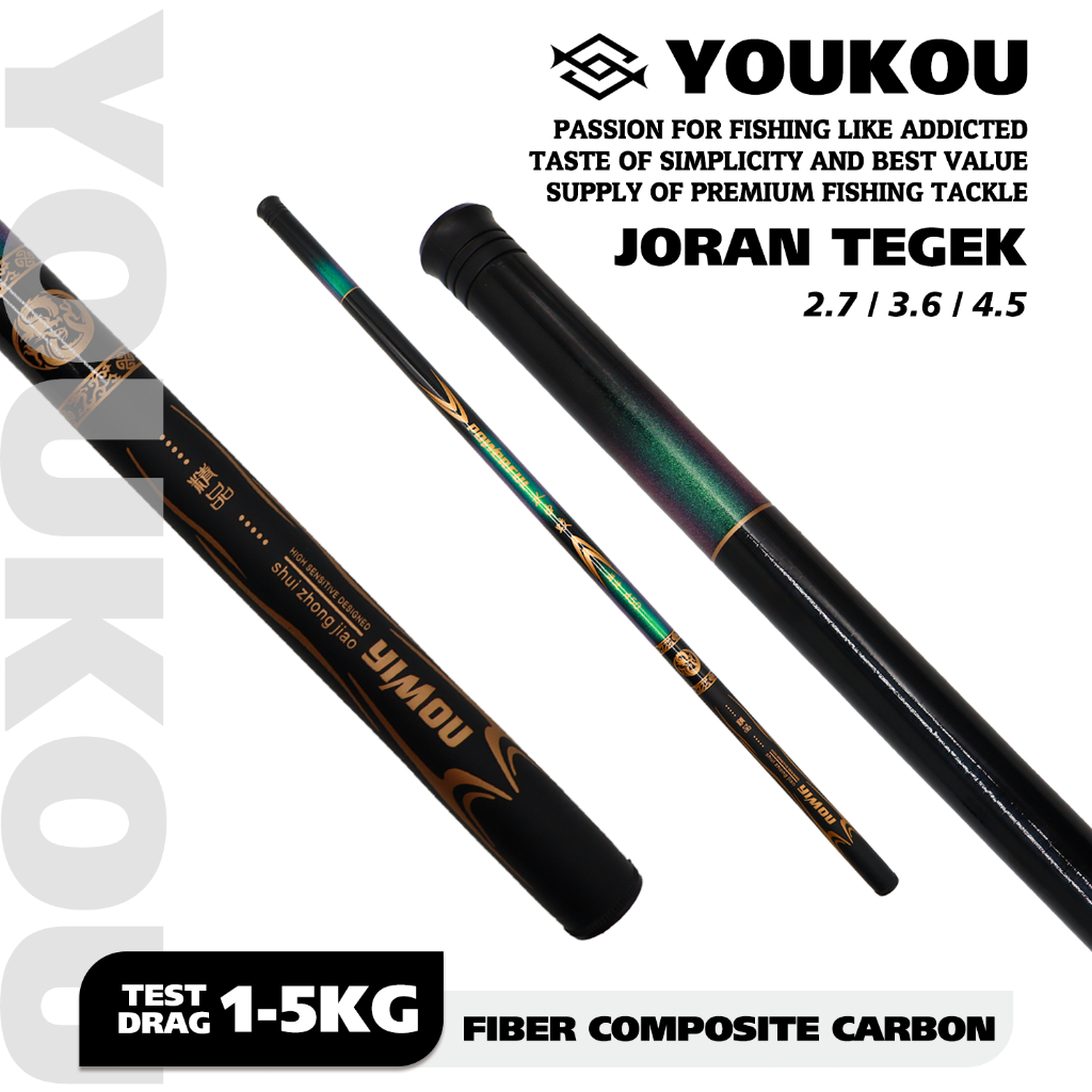 Youkou 2.7-4.5 Meter High-Quality Ultra-Light Telescopic Fishing Rod Portable Tegak Pancing Joran