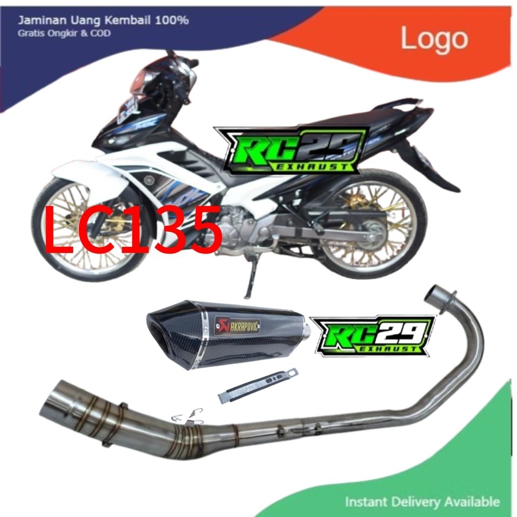 knalpot ekzos lc135 racing LC135 LC 135 jupiter MX Exhaust Akrapovic full system