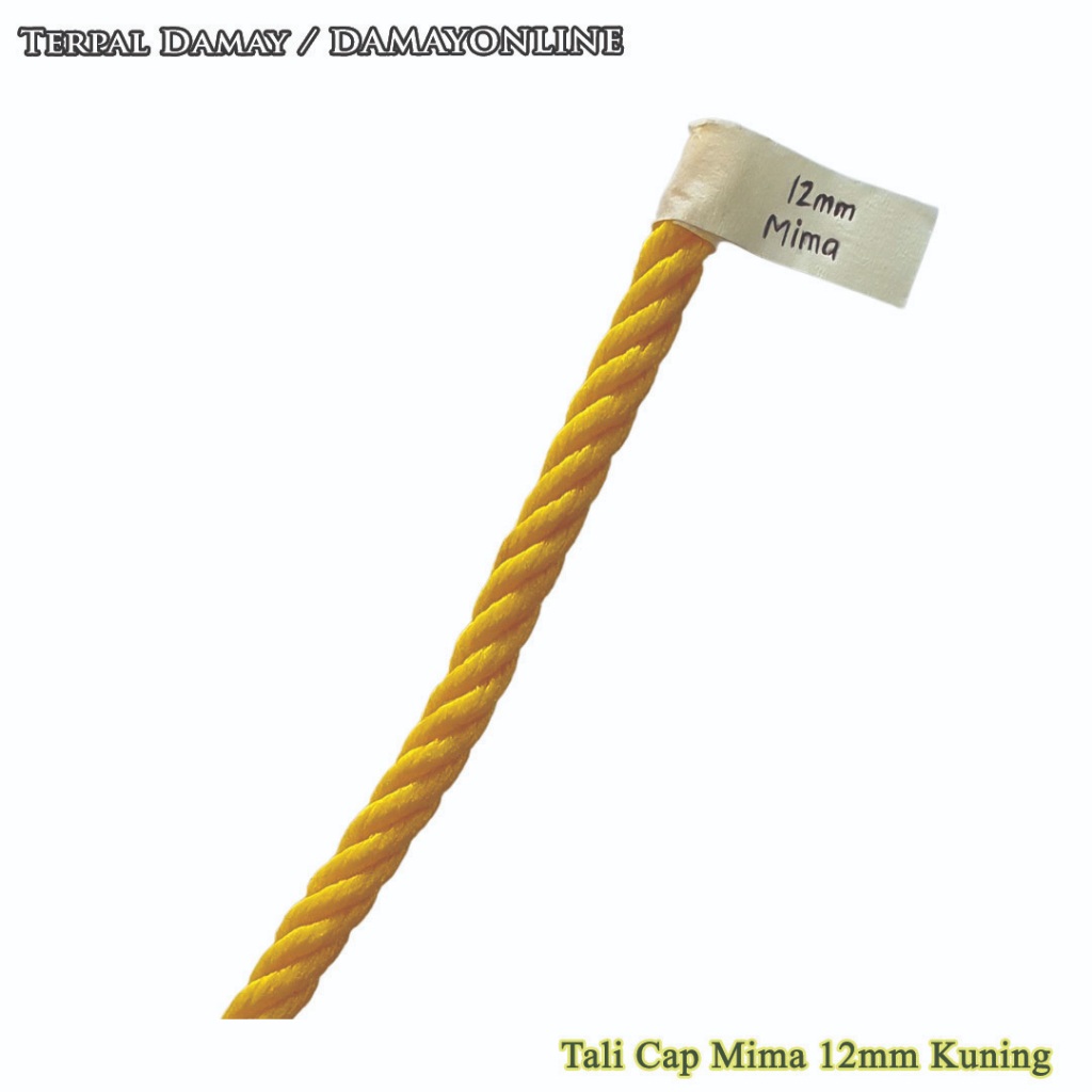 

Tali Tambang PE Cap Mima 12mm Kuning / Meter ( Harga Per Meter )