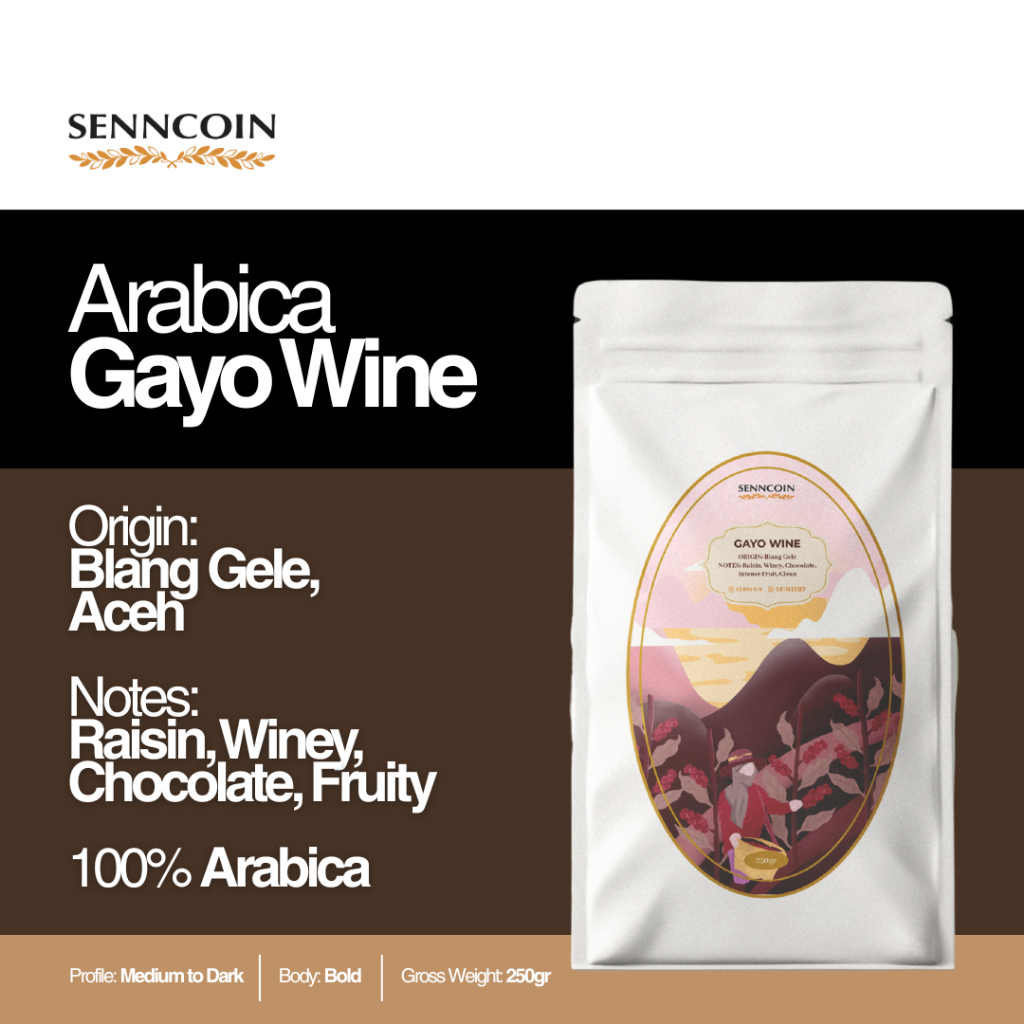 

SENNCOIN Kopi Arabica Gayo W!ne 250gr