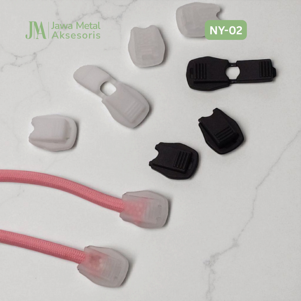 Jawa Tail Clamp Stopper Plastik Ujung Tali Sepatu Hoodie NY-02
