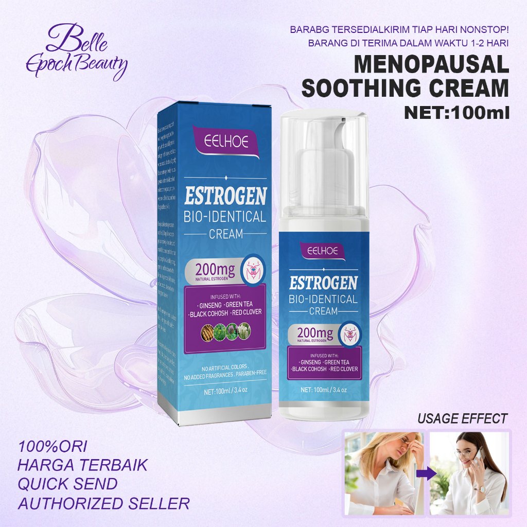 [COD/100%ORI]EELHOE Estrogen Bio-identical Cream 100ml - Menopausal Oestrogen Cream Estrogen Cream,E