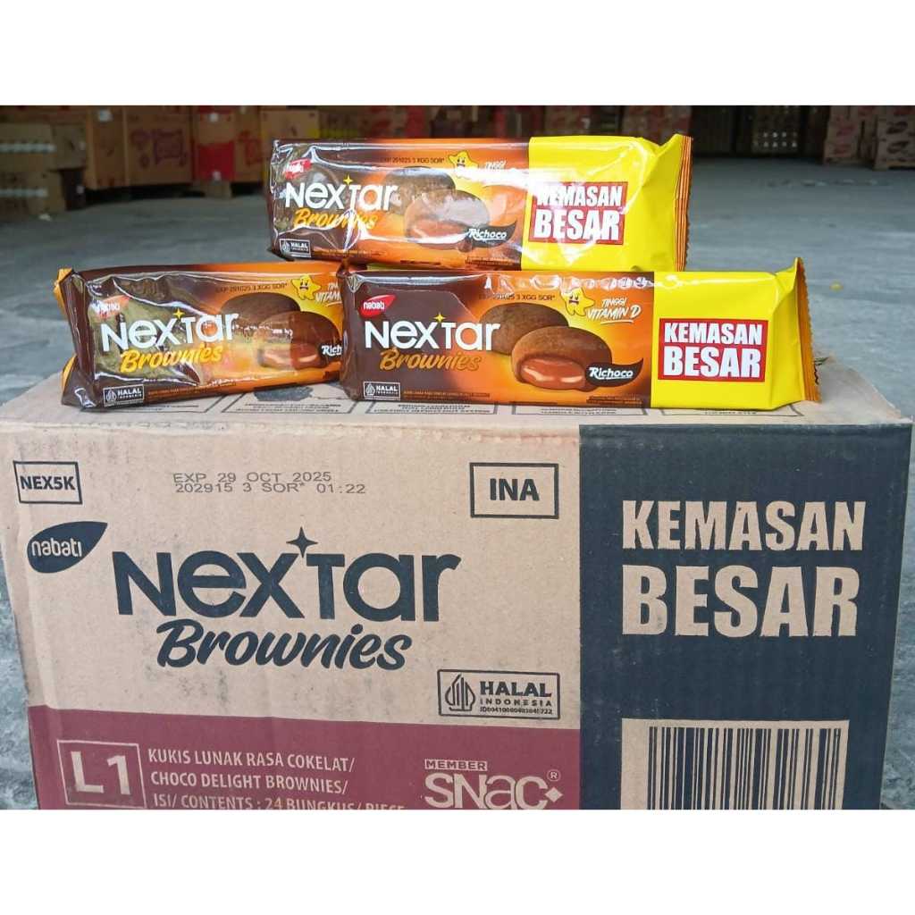 

NABATI NEXTAR BROWNIES RICHOCO 90gr KEMASAN JUMBO ISI 9 KEPING