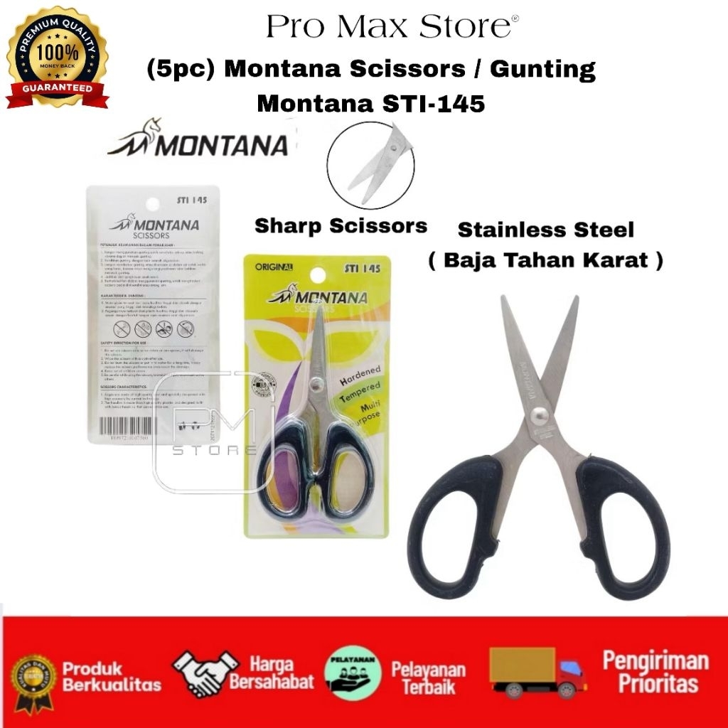 

PMS - Montana Scissors / Gunting Montana STI-145 Original Stainle Tajam Awet Untuk Sekolah Kantor Rumah Konveksi