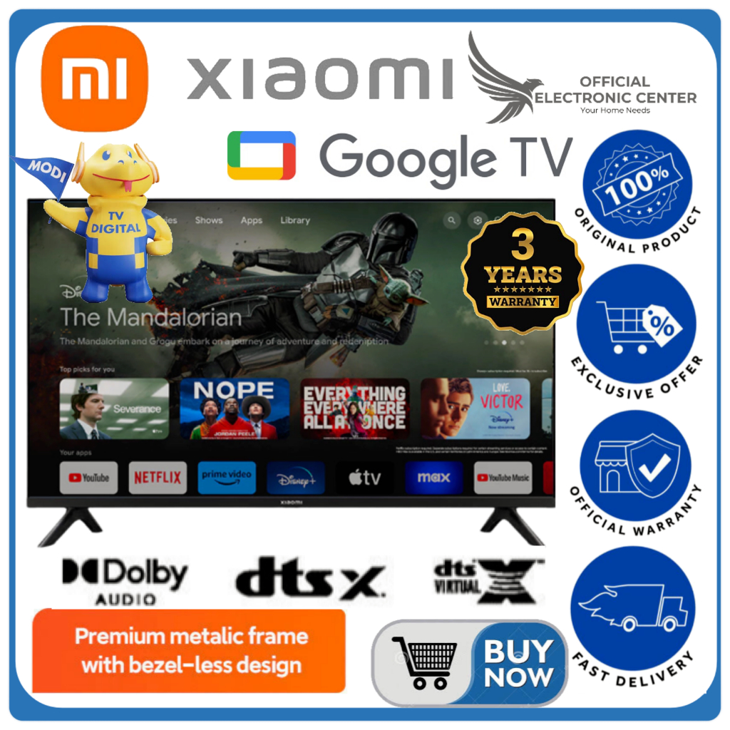 XIAOMI TV A 43 GOOGLE TV SMART TV A 43 XIAOMI LED SMART GOOGLE TV FHD NETFLIX YOUTUBE DOLBY AUDIO BE