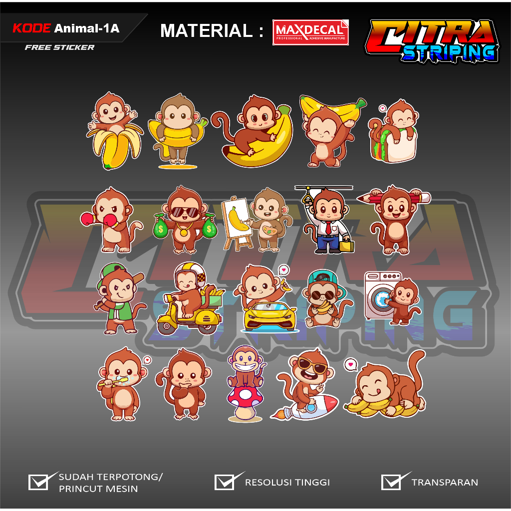 

Sticker PACK MURAH STIKER HEWAN UNTUK MOBIL;HELM;BUKU DAN LAIN-LAIN Stiker Sudah Printcut Siap Tempel ISI 20 PCS TAHAN AIR