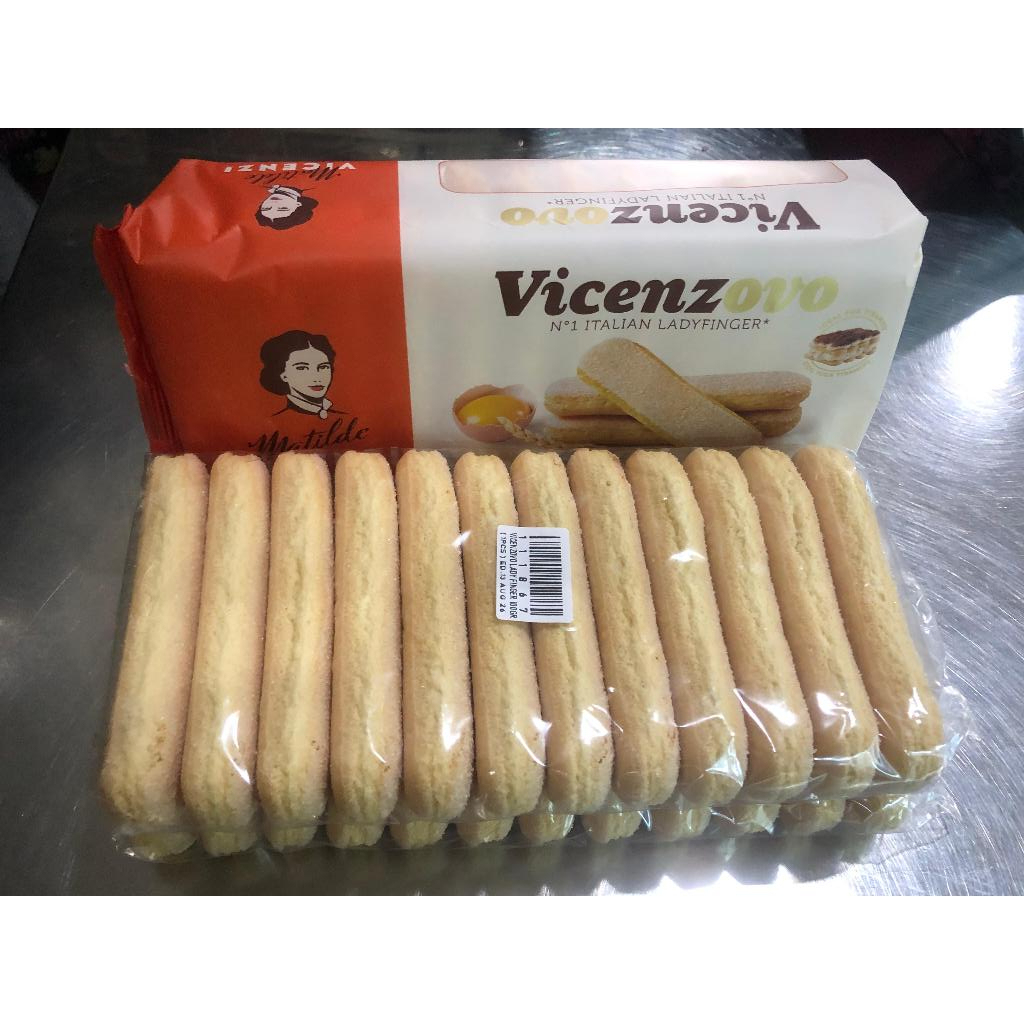

VICENZOVO ITALIAN LADYFINGER BISCUIT ECER 100GR X 1PACK U/ CAKE DLL.