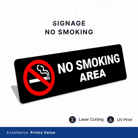 

Dilarang Merokok Akrilik Print UV Anti Air Ukuran 20 X 6 Cm Papan Tanda Acrylic