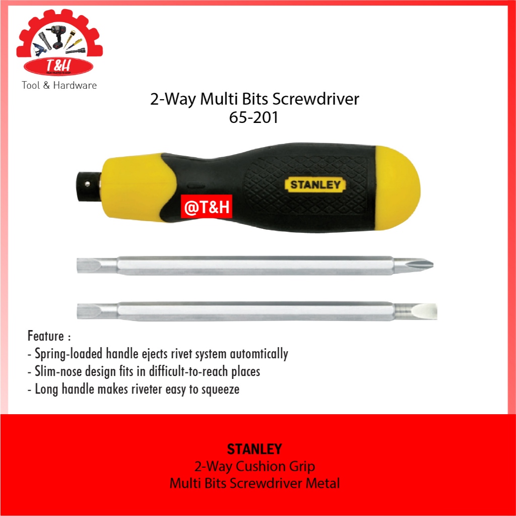 Stanley 65-201 2-Way Multi Bits Screwdriver (Quick Change) / Obeng Plus Minus Stanley