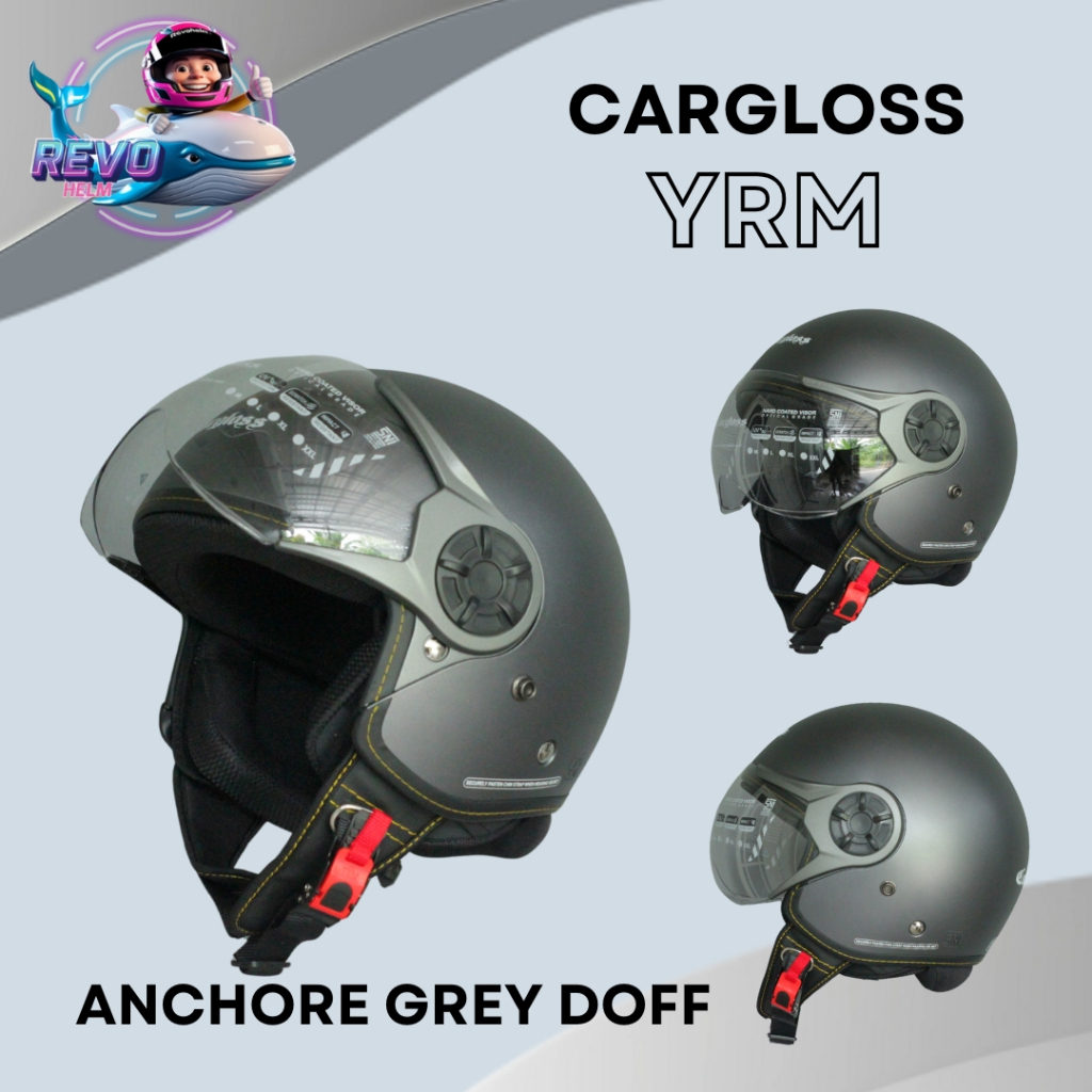 Denting Mas Terang Helm Cargloss Yrm Solid Original 100%, Cargloss Helm Pria Wanita Dewasa, Cargloss