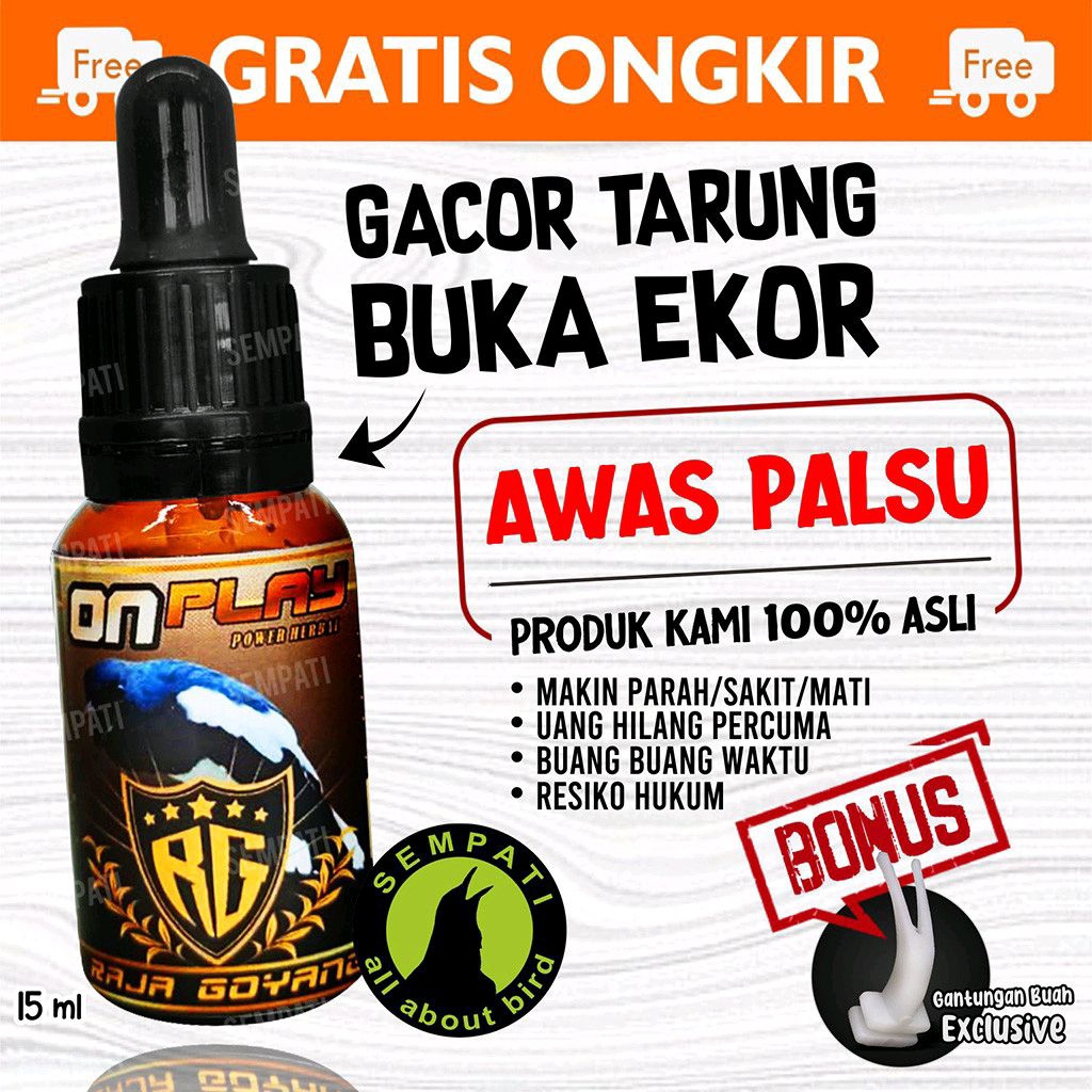 On Play Serum RG Raja Goyang Burung Kacer Vitamin On-Play RG Raja Goyang Oil satu perbotol
