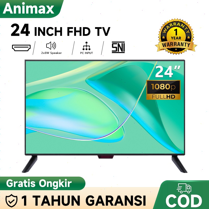 ANIMAX Sakura TV LED 24 inch Digital TV LED HD 25 Inch Televisi Led Layar Garansi 1Tahun（20/21/22/24