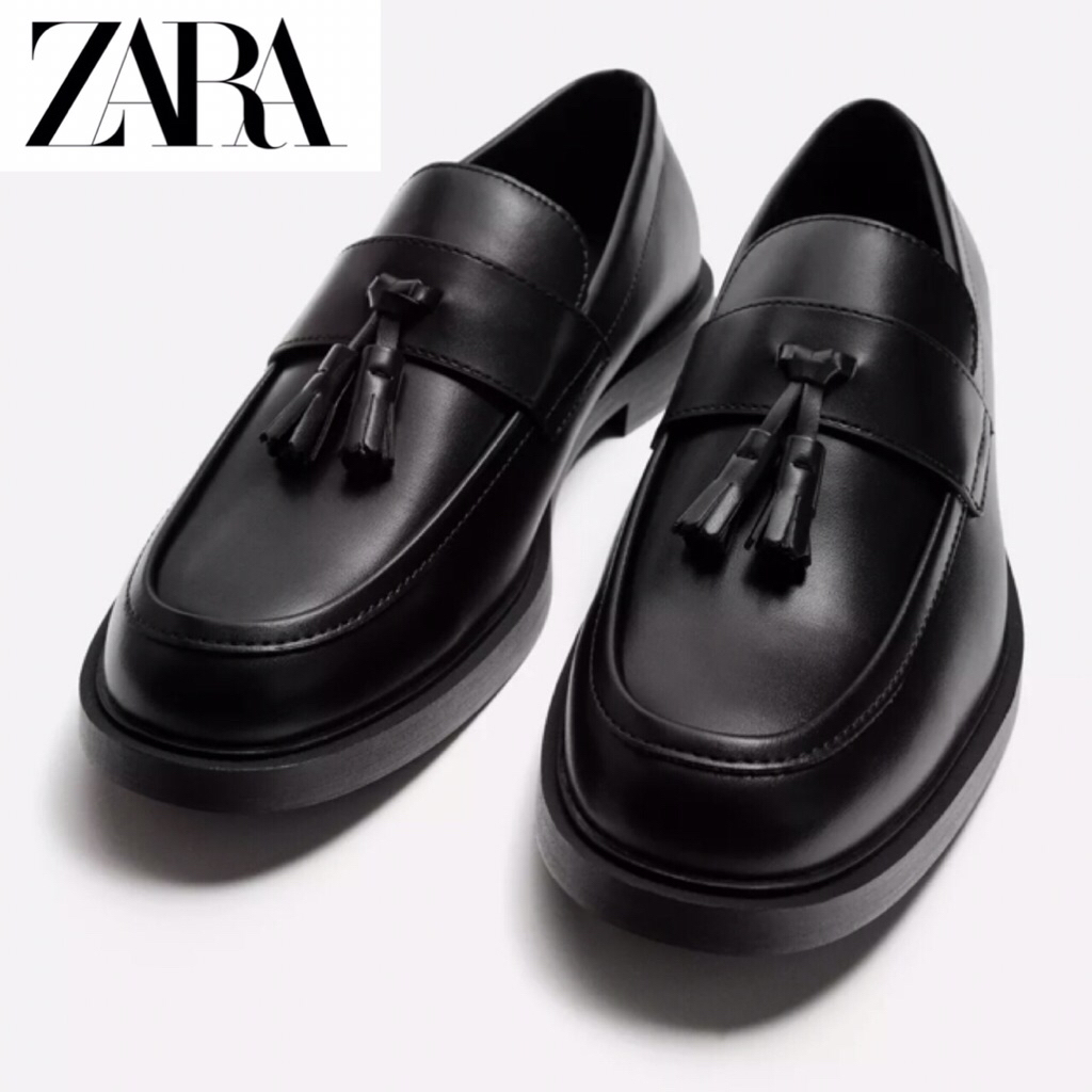 ZARA Men Tassel Dress Loafers Sepatu Pria Black