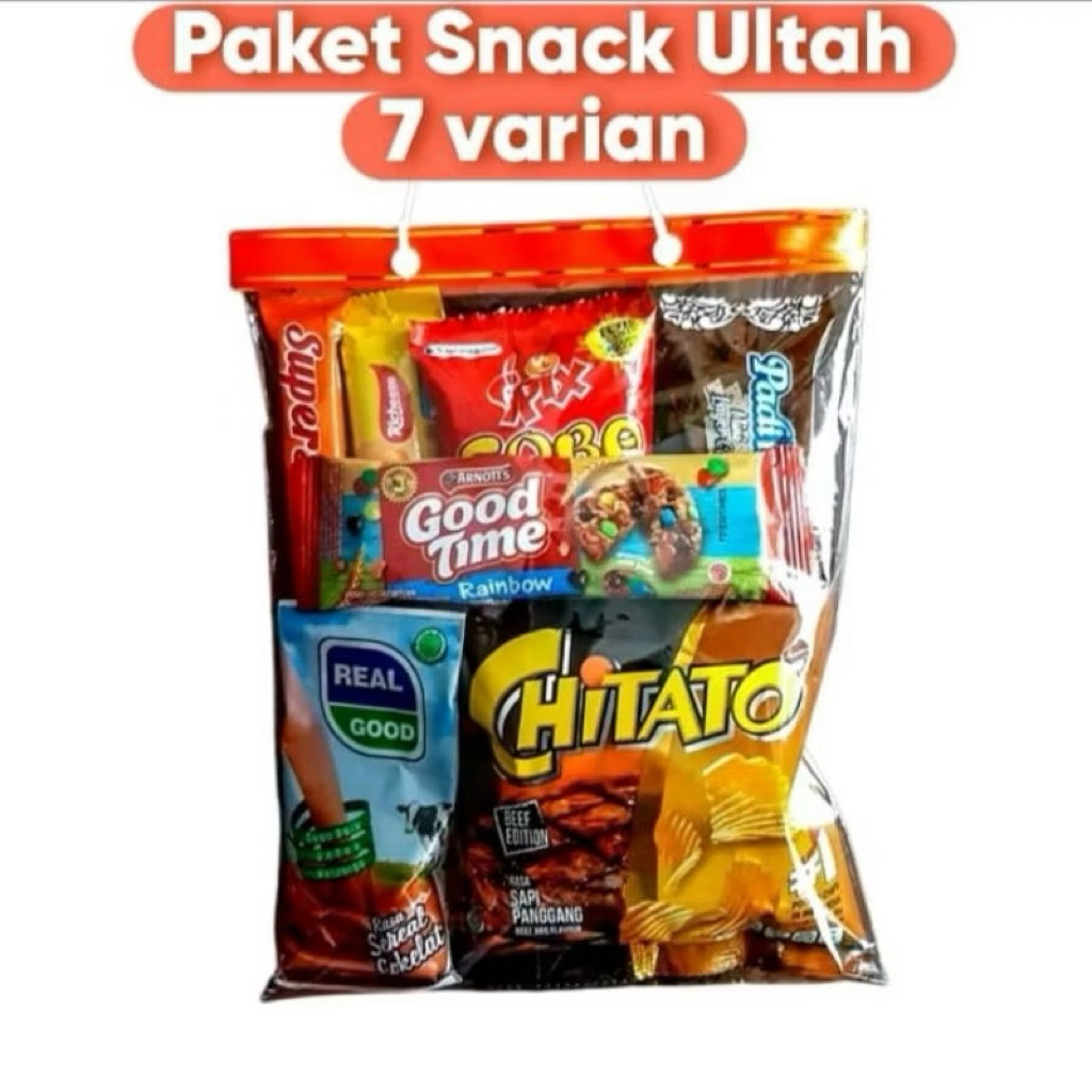 

paket snack ulang tahun anak/hampers harga ekonomis dengan 7 varian per pack bisa request nama