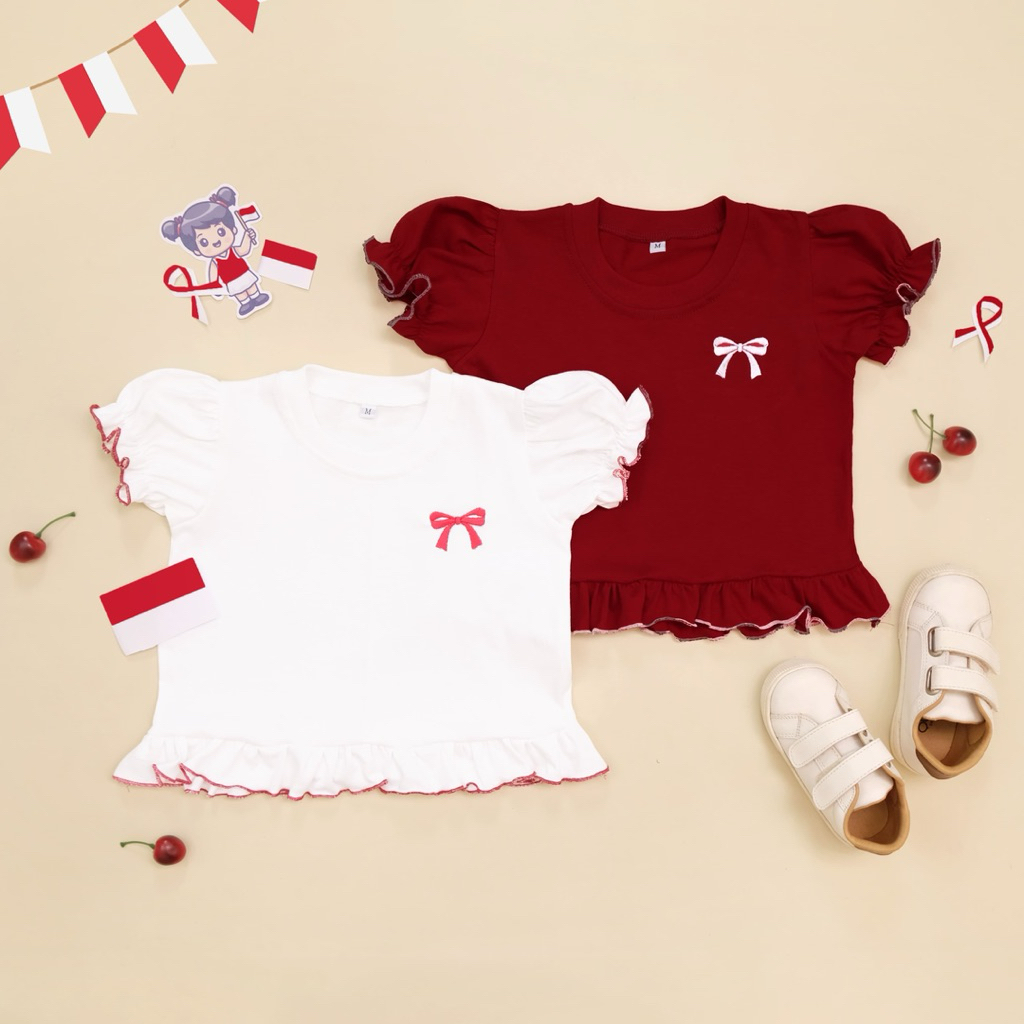 Raya Top - Baju Merah Putih Anak Perempuan