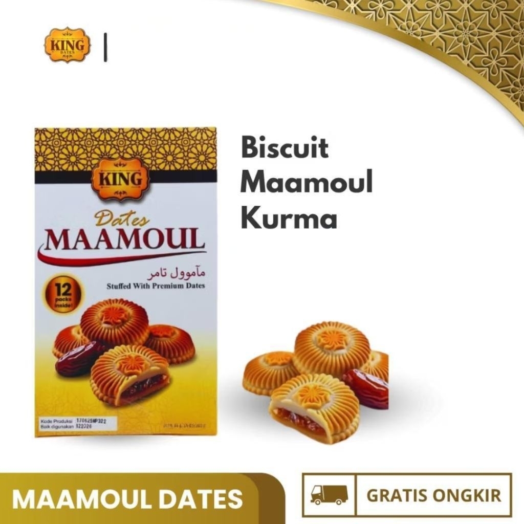 

Biskuit Kurma Premium Maamoul King 240g isi 12
