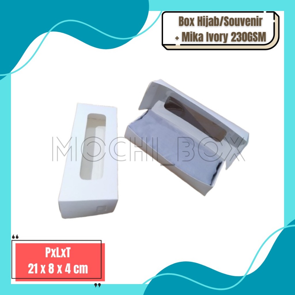 

Box Hijab/Hampers Hijab + Mika Ivory Putih uk.21x8x4cm
