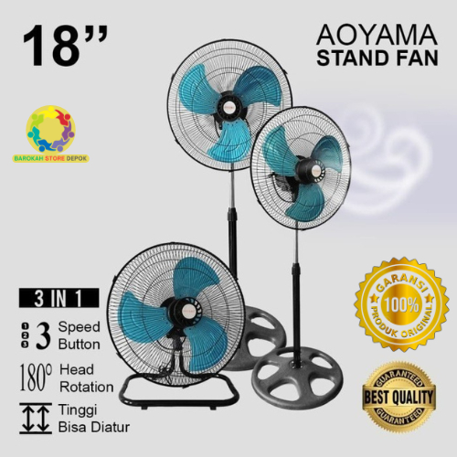 AOYAMA KIPAS ANGIN BERDIRI BESI 18 IN 3IN1 / KIPAS ANGIN BERDIRI