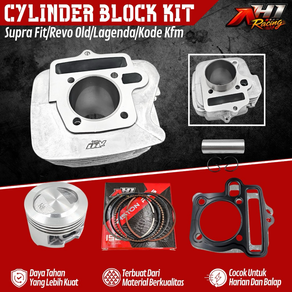 BLOK BLOK SEHER BORE UP AH1 RACING KHARISMA SUPRA X 125 KIRANA KARISMA 57 MM - CYLINDER BLOCK BORING