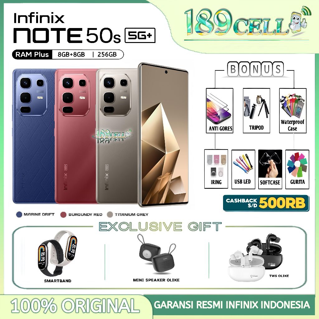INFINIX NOTE 50S 5G RAM 8/256GB - Note50s 5G Nfc GARANSI RESMI INFINIX INDONESIA