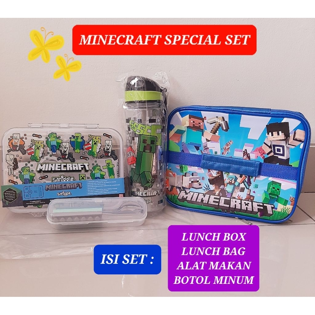 lunch box karakter minecraf kotak makan smiggle sekat minecraf bento box minecraf kotak makan sekat 