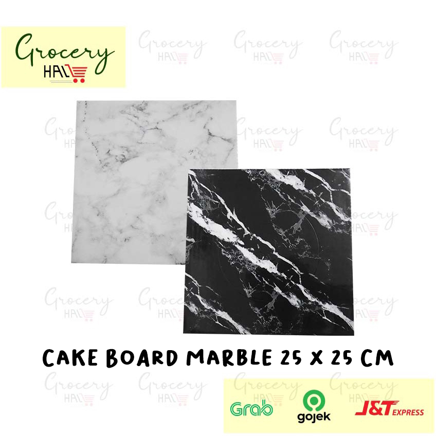 [ 25 CM ] NICOLE CAKE BOARD MARBLE KOTAK / TATAKAN KUE MARBLE