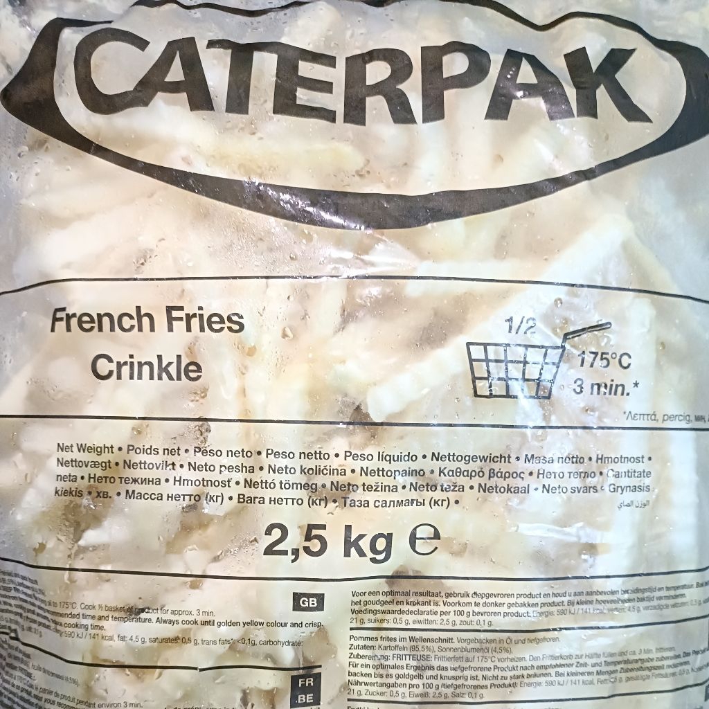 

FRENCH FRIES MCCAIN CRINKLE CUT 2.5KG / KENTANG CRINKLE CUT 2.5KG MCCAIN / KENTANG BERGERIGI MCCAIN 2.5KG