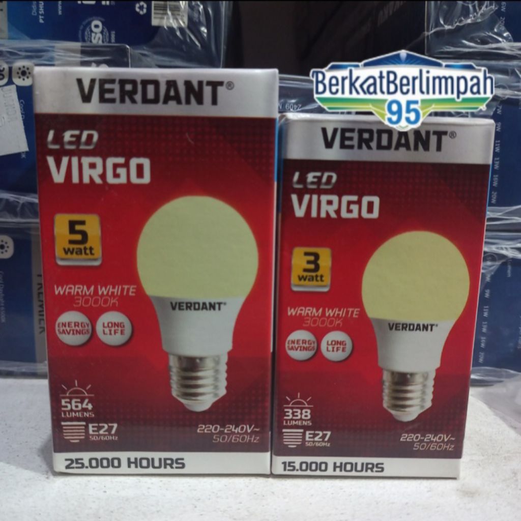 VERDANT LED VIRGO DLV-503 DLV-505 (100% ORI) Lampu LED Kuning 3000K 3W & 5W