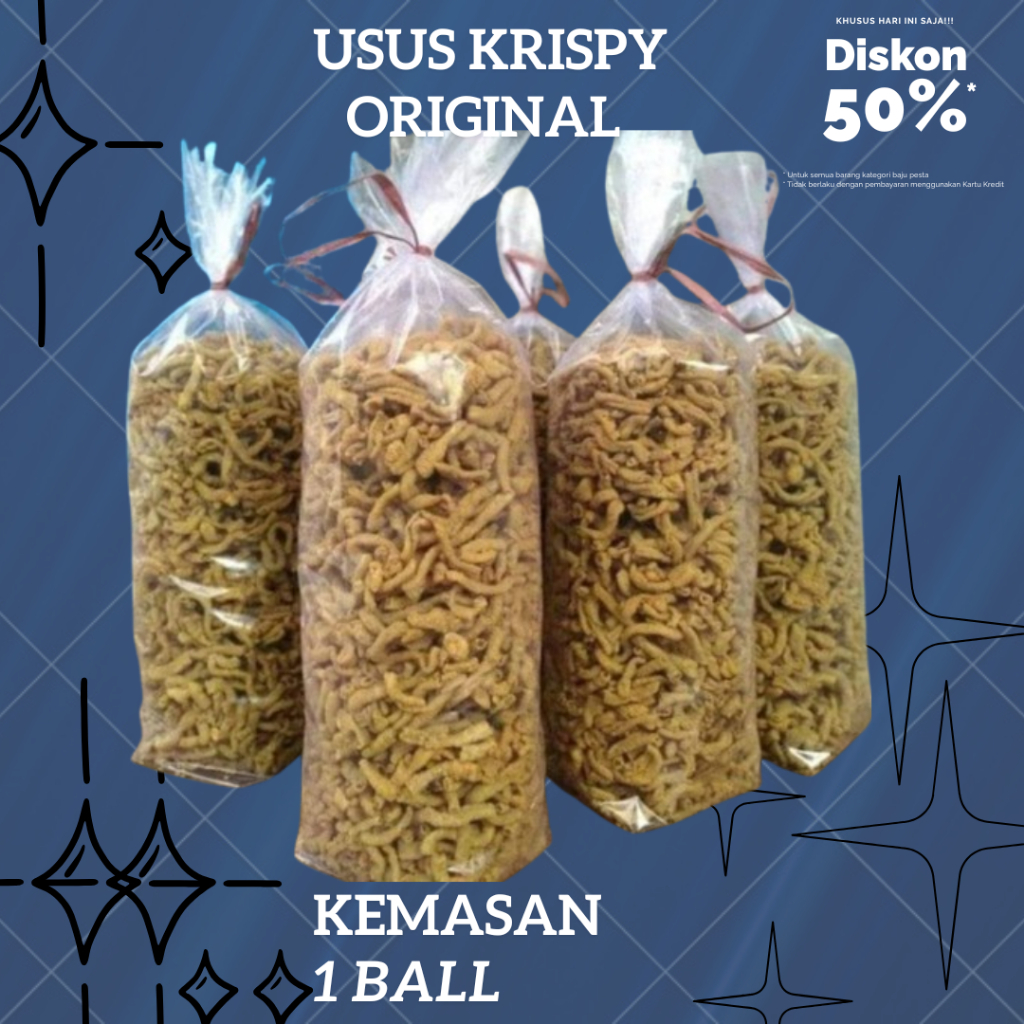 

usus krispy original 2kg usus renyah kriuk gurih garing kemasan 1 ball