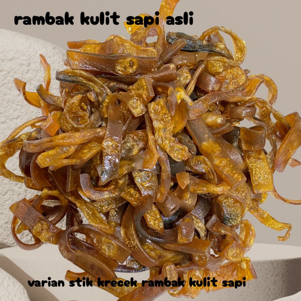 

Kerupuk Kulit Sapi Premium Rambak Mentah 1Kg Varian stik Asli Kulit Sapi Rambak Dorokdok Siap Goreng