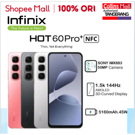 Infinix Hot 60 Pro Plus RAM 8GB | 128GB | 256GB Smartphone HP Android Garansi Resmi Infinix Indonesi