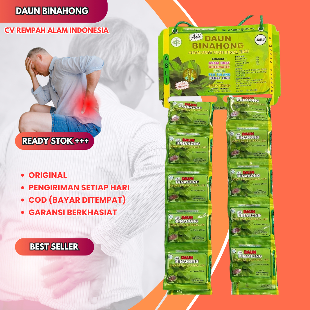 

Kapsul Pegal Linu Cap Daun Binahong Renceng 20 Sachet