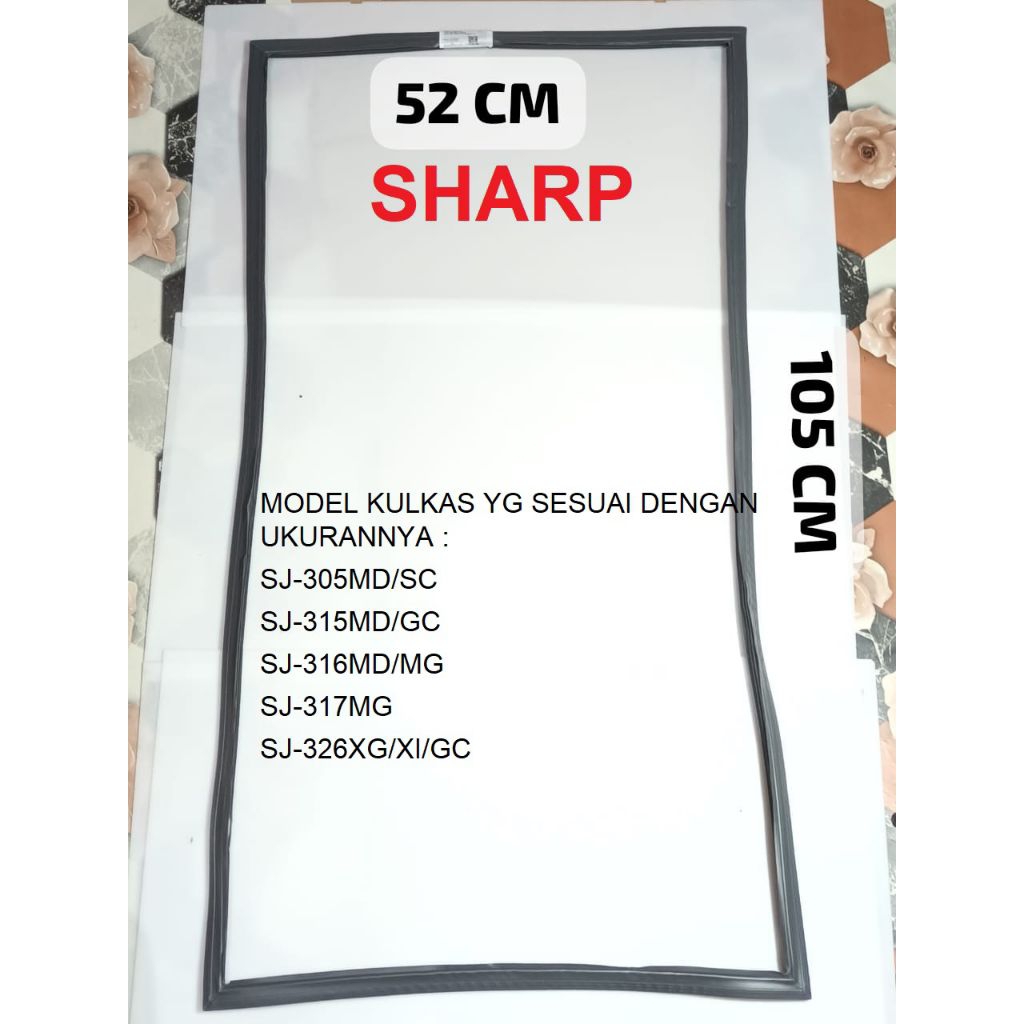 ORIGINAL KARET PINTU KULKAS SHARP GASKET KARET MAGNET PINTU KULKAS SHARP 2 PINTU PPACRI731VRED