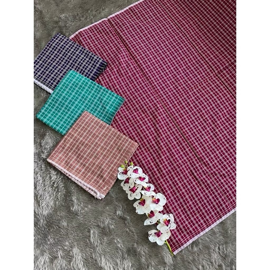 [Motif Baru] Kamen Endek Skordi Kotak Kecil-Kamen Endek Kotak Dobol Bali-Kain Tenun Kembang Komak