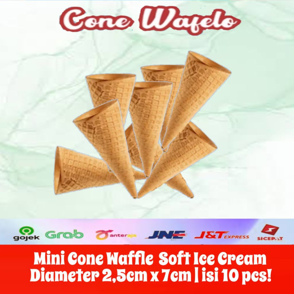 

Mini Cone Waffle 2.5x7cm Isi 10 | Cone Es Krim Mini Renyah Topping Dessert Café Gelato