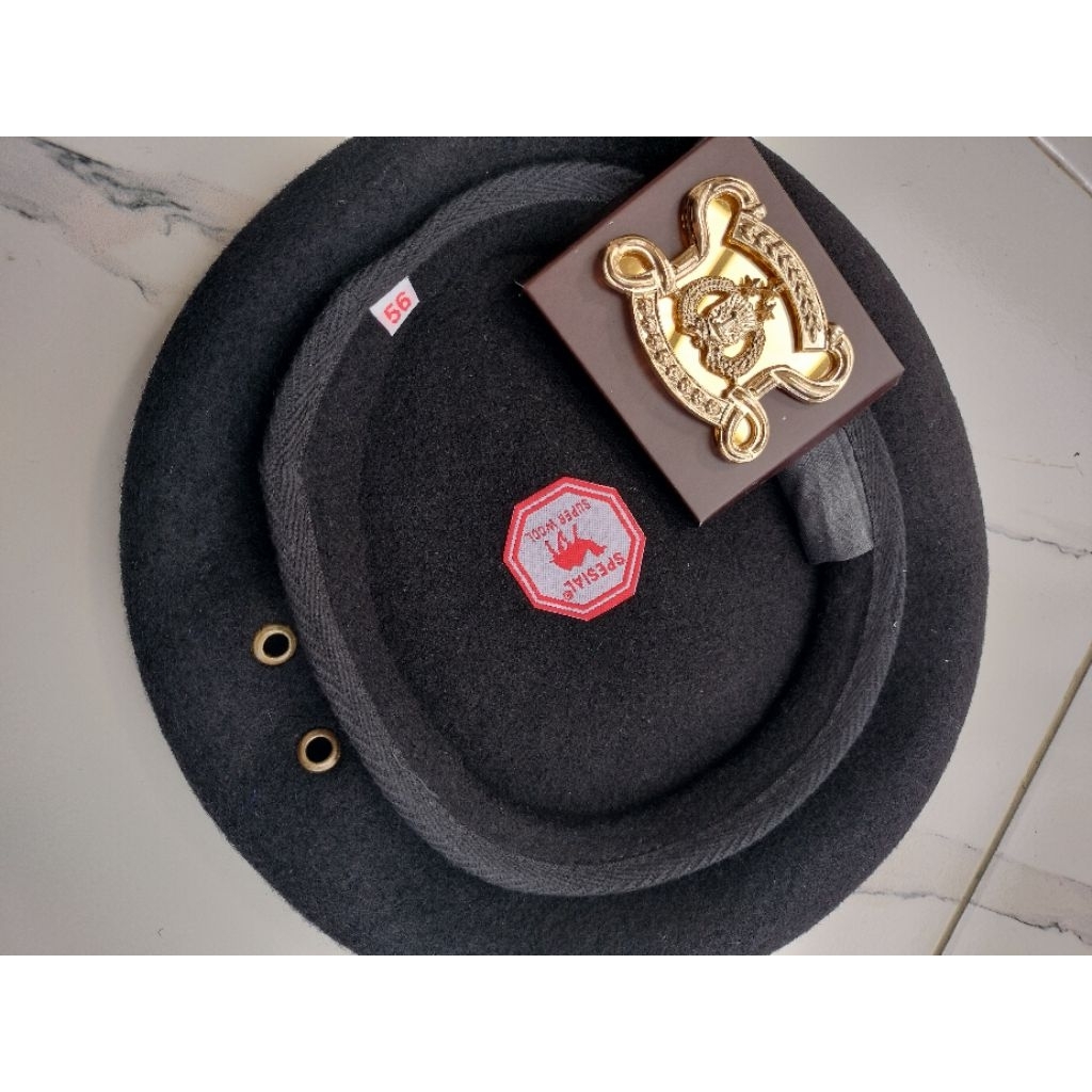 BARET SABHARA CAMEL ORIGINAL PLUS EMBLEM / BARET SABHARA POLRI / BARET SABHARA TERBARU PLUS LOGO | B