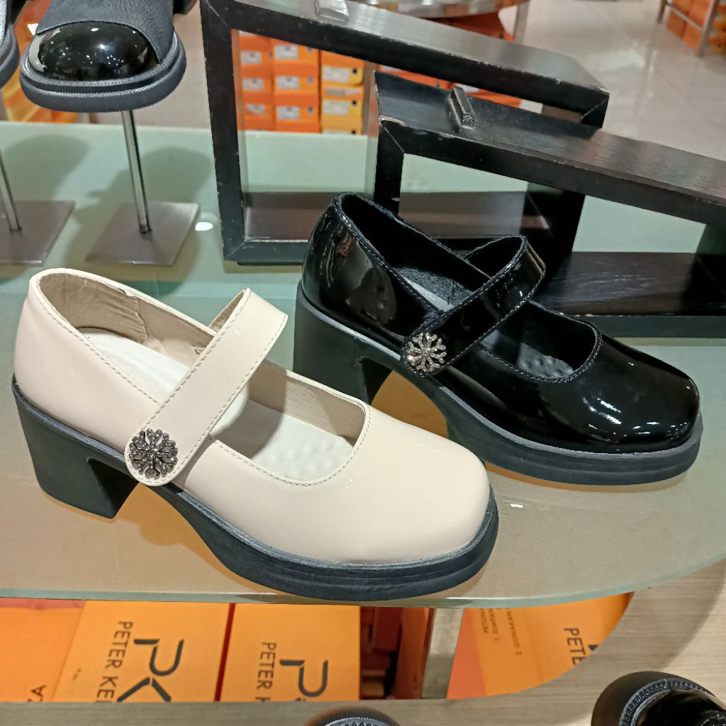 sepatu wanita fantofel glosy heels 7cm PETER KEIZA original