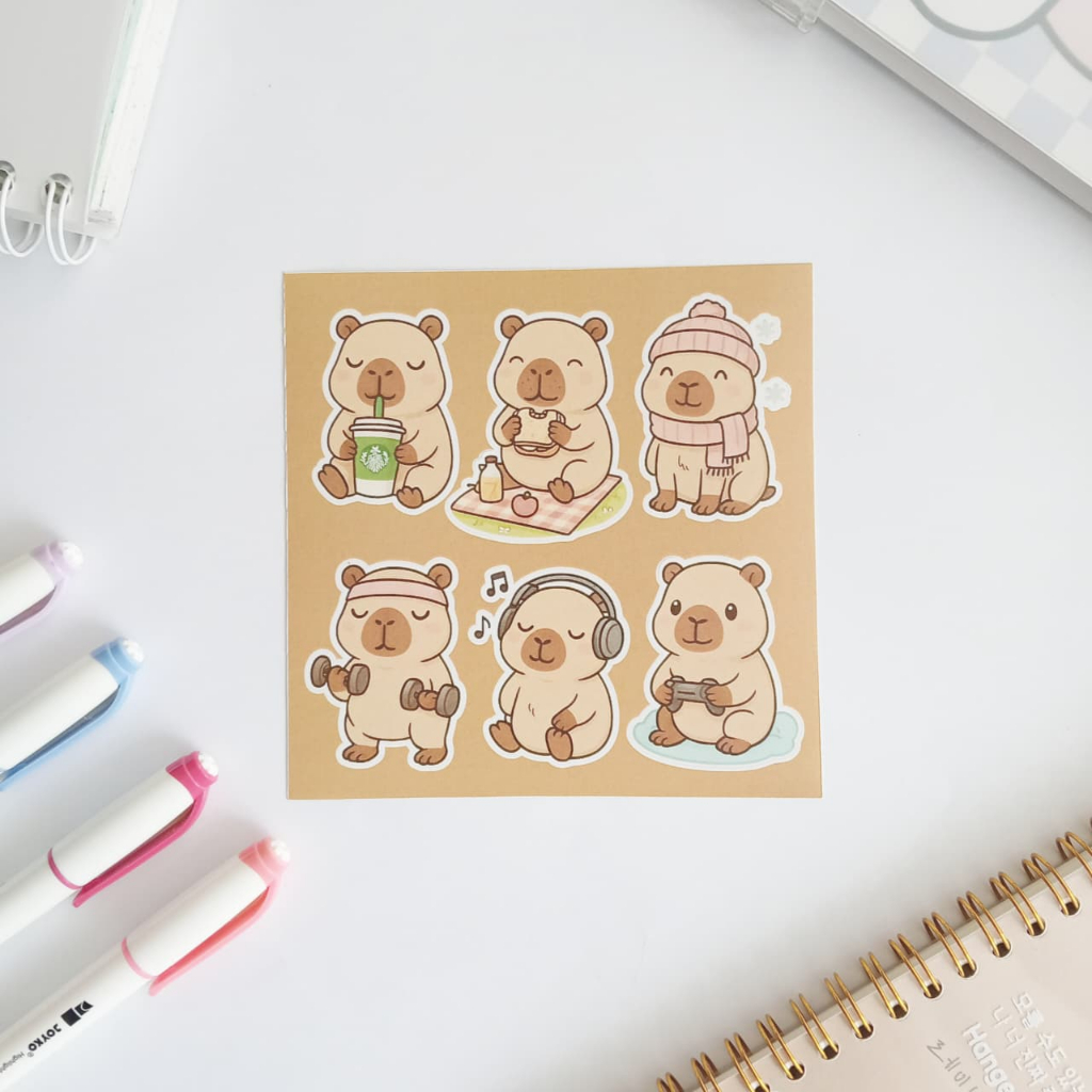 

Stiker Karakter Capybara/ Stiker Anak/ Stiker Capybara/ Stiker Sheet Capybara