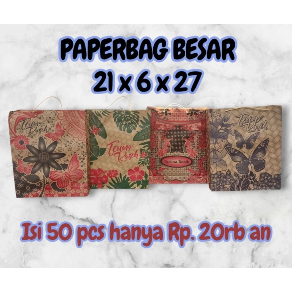 

( Besar 21 x 6 x 27 ) Paper Bag / Tas Kertas / Tas Souvenir / Tas Batik