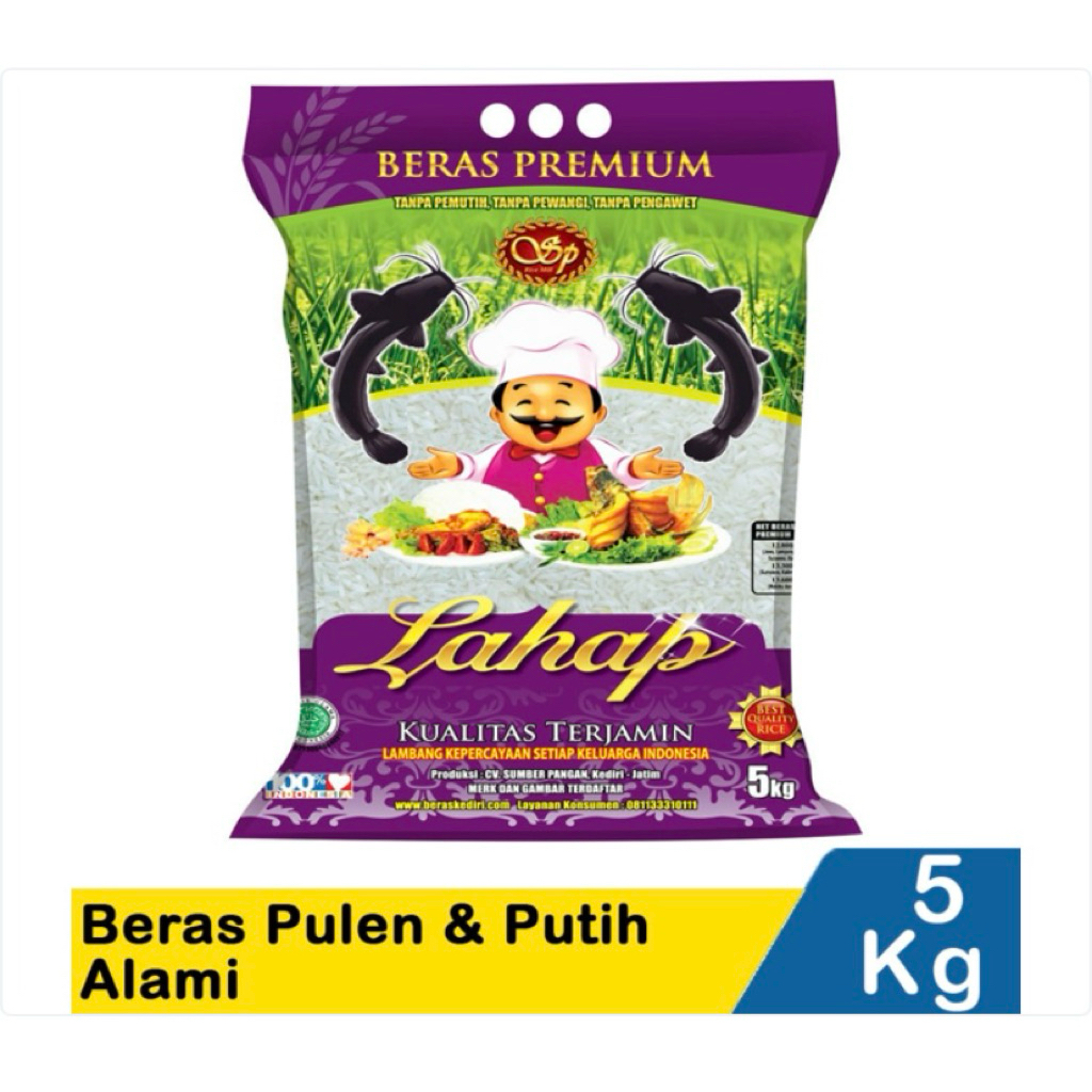 

BERAS LAHAP LELE 5KG Exp 2026 / BERAS PREMIUM 5KG / BERAS PULEN & PUTIH ALAMI