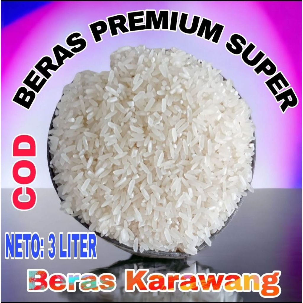 

3LITER BERAS SUPER BERKWALITAS BERAS SUPER KARAWANG