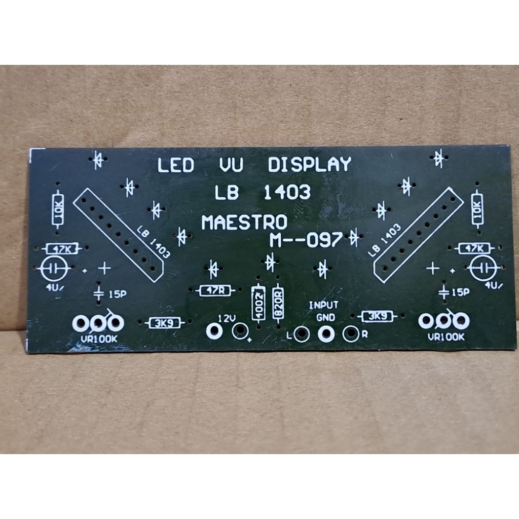 PCB Led Vu display stereo DC 12 Volt ic LB 1403 ( Promo )