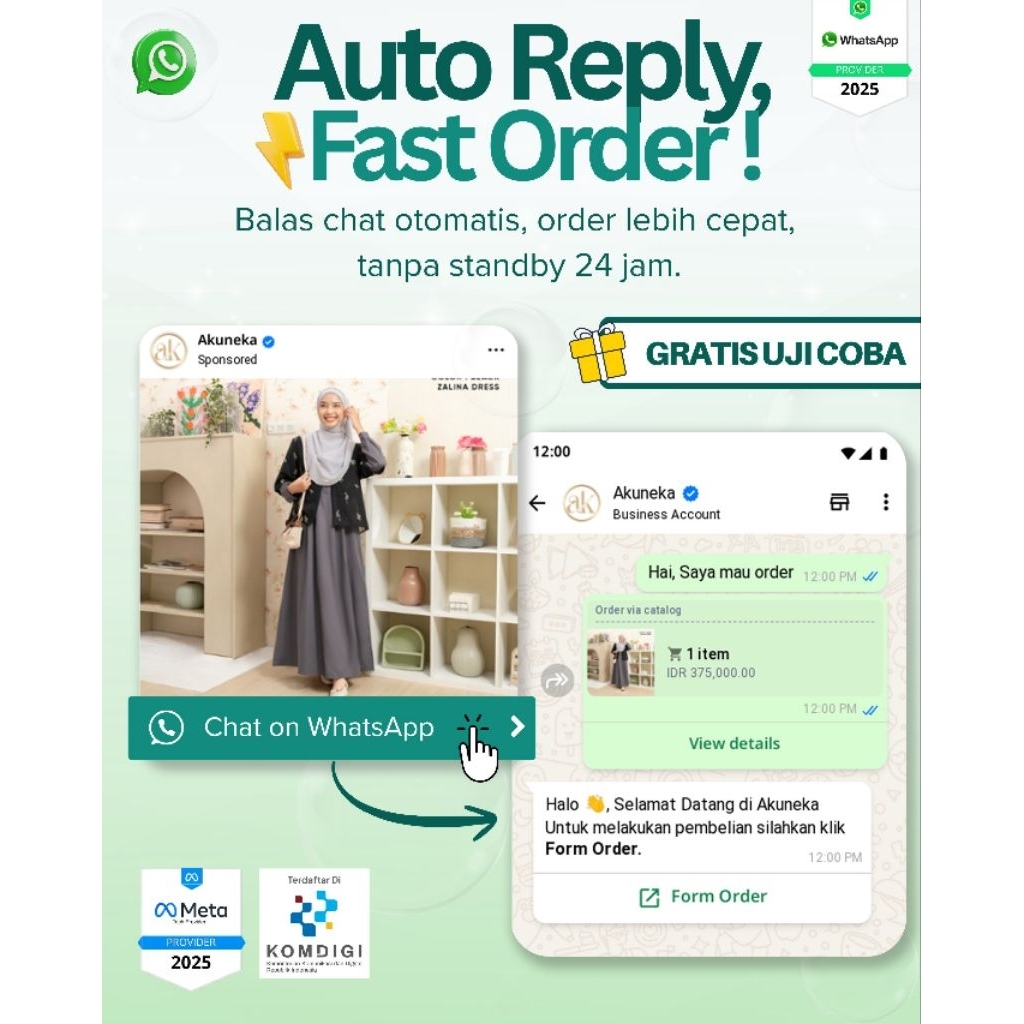 Paket WhatsApp Bisnis | Layanan Chat Otomatis UMKM & Toko Online