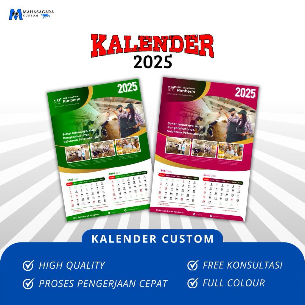 

Kalender 2025, Kalender Custom, Kalender Dinding Custom Bebas Design