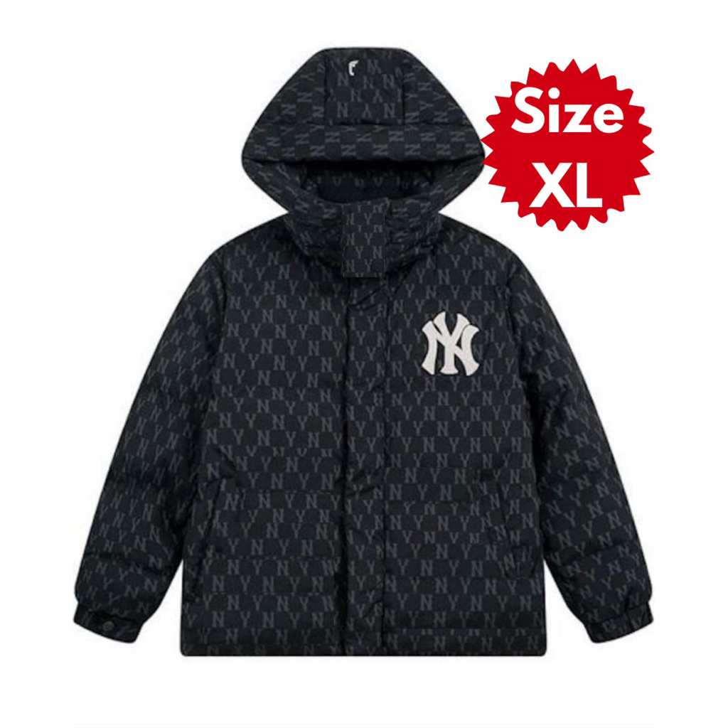 WATERPROOF HOODED JACKET MLB NY MONOGRAM IN BLACK XL