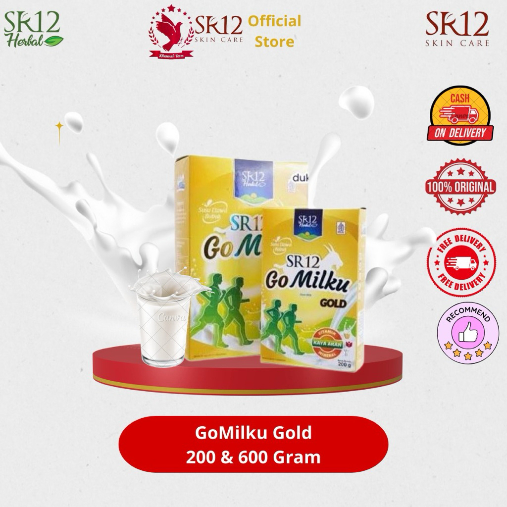 

GoMilku Gold sr12 susu kambing etawa premium atasi sendi,tinggi kalsium menyehatkan tulang ,tanpa gula ,BPOM