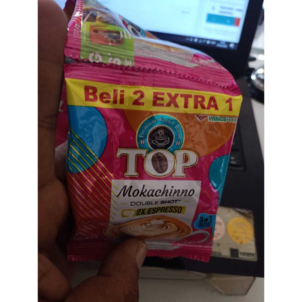 

TERBARU!! Top Coffee Mokachino 3 in 1 @22gr 1 Renceng isi 15 Sachet/Pcs / Rasa Mantap