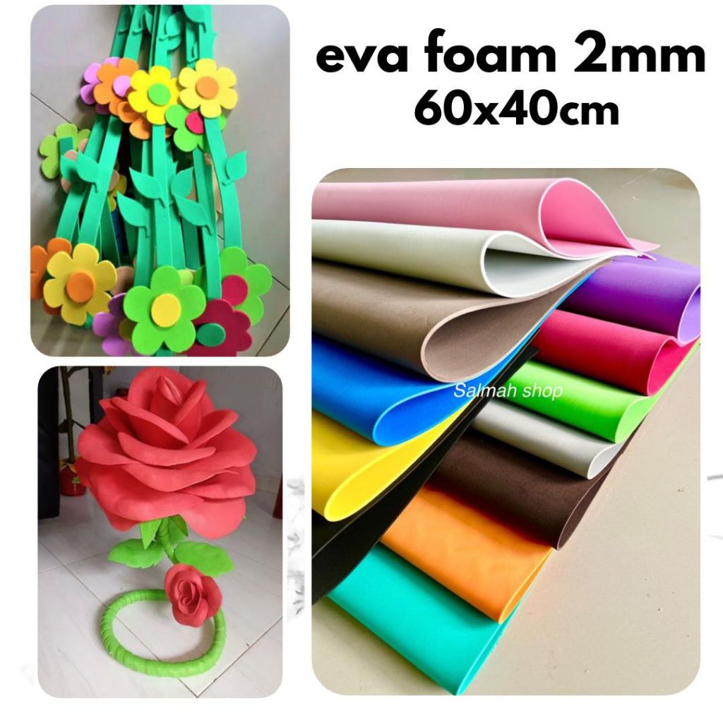 

Busa Ati Warna 2mm / Spon Ati Eva Foam Art Kerajinan 60x40cm