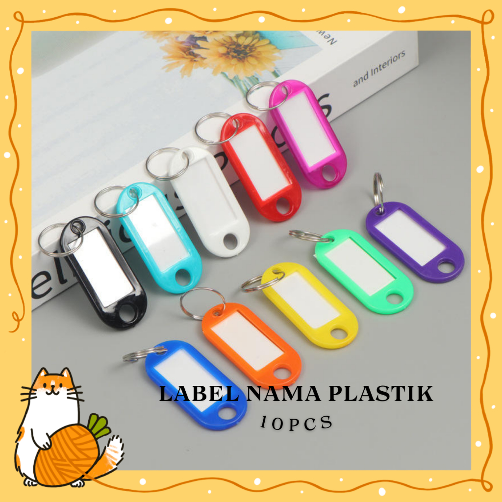 

10PCS Label Nama Plastik / Gantungan Kunci / Keychan Ring / Name Tag Ganci